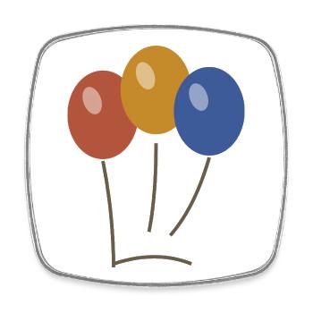 Balloon bouquet - Square fridge magnet - white - Front