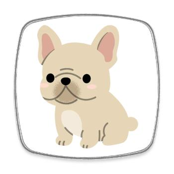 Charming French Bulldog Illustration - Square fridge magnet - white - Front