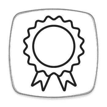 Achievement Award Badge Ribbon Design - Square fridge magnet - white - Front
