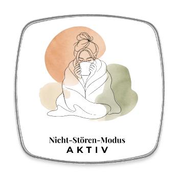 Nicht-Stören-Modus Aktiv – Minimalist Line Art - Viereckiger Kühlschrankmagnet - Weiß - Vorne