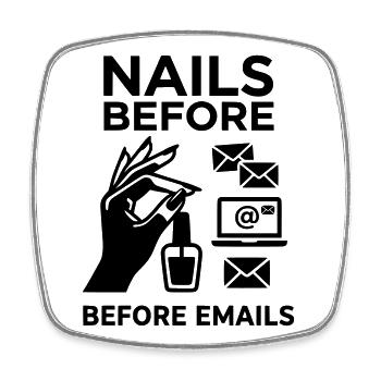 nails before mails - Square fridge magnet - white - Front