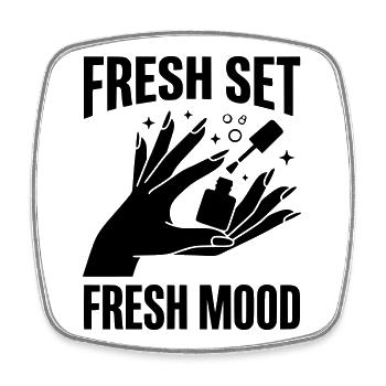 Fresh Set Fresh Mood Nail Design Nails Manicure - Square fridge magnet - white - Front