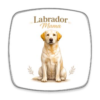 Maman labrador – Cadeau pour la maman du chien labrador - Magnet carré - blanc - Devant