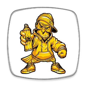 Graffiti Dove Character - Square fridge magnet - white - Front