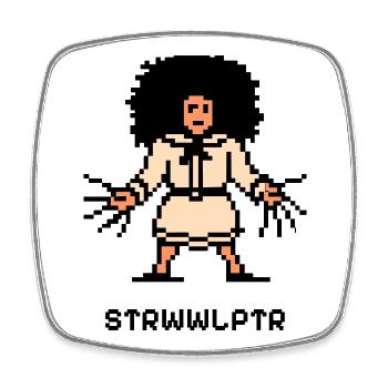 Der 8-bit Struwwelpeter - Viereckiger Kühlschrankmagnet - Weiß - Vorne