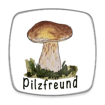 Waldpilz Aquarell - Viereckiger Kühlschrankmagnet - Weiß - Vorne
