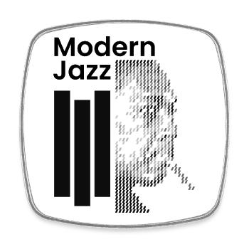Icône du jazz moderne - Magnet carré - blanc - Devant