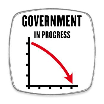 Gouvernement en cours (Politique gouvernementale / POS2C) - Magnet carré - blanc - Devant
