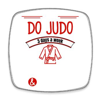 Citation drôle de judo - Magnet carré - blanc - Devant