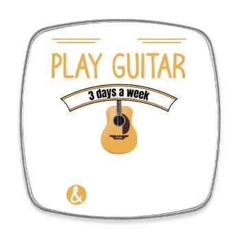 Citation drôle de guitare - Magnet carré - blanc - Devant