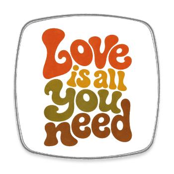 Love Is All You Need Retro - Square fridge magnet - white - Front