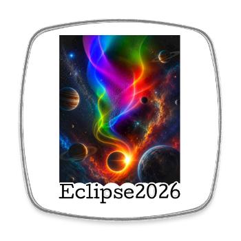 Nebula Neon Eclipse 2026 édition limitée - Magnet carré - blanc - Devant