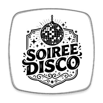 soirée disco  - Magnet carré - blanc - Devant