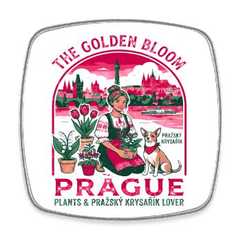 The Golden Bloom Prague Plants Lover - Viereckiger Kühlschrankmagnet - Weiß - Vorne