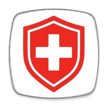 First Aid Shield Medical Emergency Healthcare Symb - Square fridge magnet - white - Front