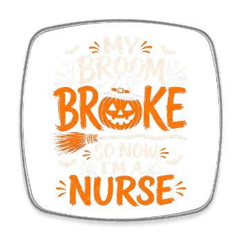 Nurse Nurse Halloween - Square fridge magnet - white - Front