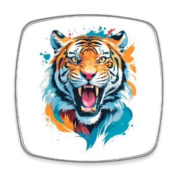tiger - Square fridge magnet - white - Front