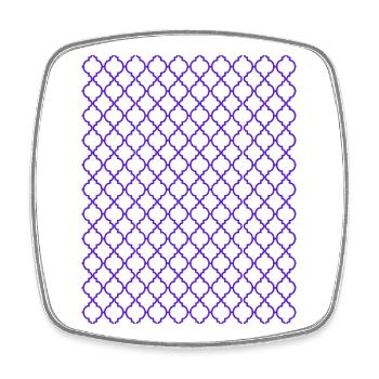 Lila Quatrefoil-Gitter Muster - Viereckiger Kühlschrankmagnet - Weiß - Vorne
