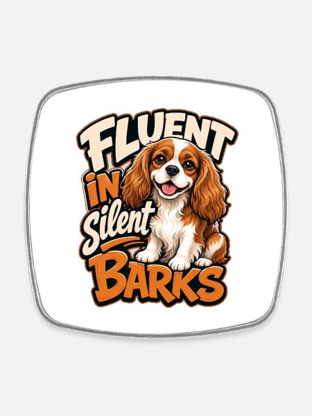 Kavallerier King Charles Spaniel - Viereckiger Kühlschrankmagnet - Weiß