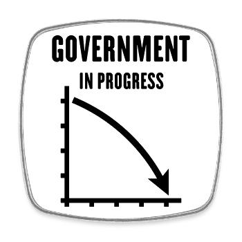 Government In Progress (Regierung Politik / Black) - Viereckiger Kühlschrankmagnet - Weiß - Vorne