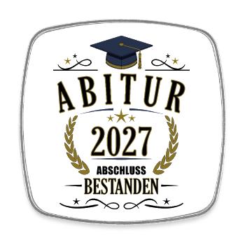 Abitur 2027 - Viereckiger Kühlschrankmagnet - Weiß - Vorne