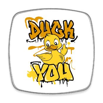 Duck you - Viereckiger Kühlschrankmagnet - Weiß - Vorne