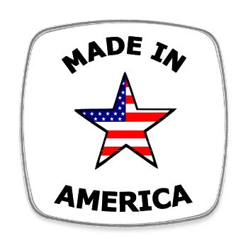 Amerikanische Flaggenstern - Viereckiger Kühlschrankmagnet - Weiß - Vorne