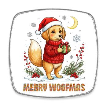 Pawfect Weihnachtsgeschenkwelpe - Viereckiger Kühlschrankmagnet - Weiß - Vorne