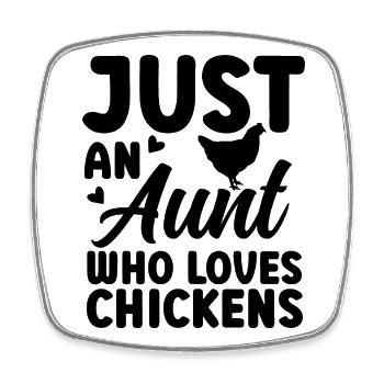 Huhn Tante Statement - Viereckiger Kühlschrankmagnet - Weiß - Vorne
