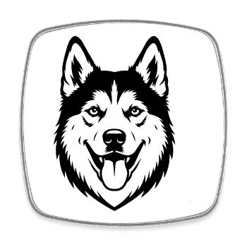 Pomsky - Viereckiger Kühlschrankmagnet - Weiß - Vorne