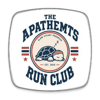 APATHETMTS Run Club Schildkröte - Viereckiger Kühlschrankmagnet - Weiß - Vorne