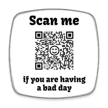 QR-Code mit liebevoller Botschaft - Viereckiger Kühlschrankmagnet - Weiß - Vorne