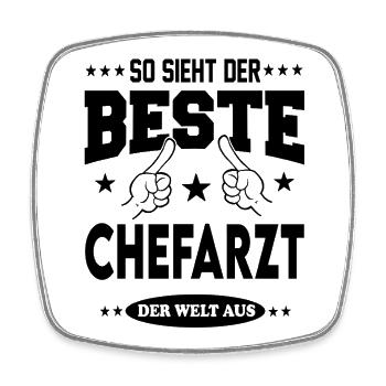Chefarzt Der Beste der Welt Berufe  Arbeit - Viereckiger Kühlschrankmagnet - Weiß - Vorne