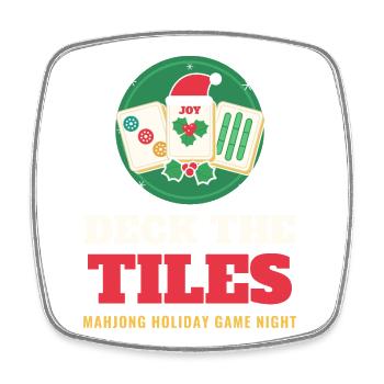 Deck die Steine – lustiges Mahjong-Weihnachtsspiel - Viereckiger Kühlschrankmagnet - Weiß - Vorne
