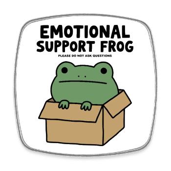 Emotionaler Unterstützungsfrosch - Viereckiger Kühlschrankmagnet - Weiß - Vorne