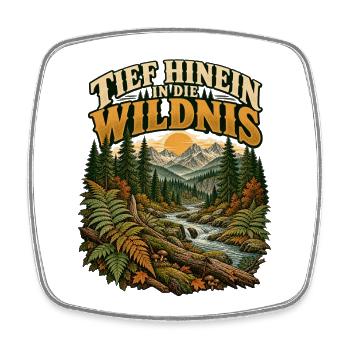 Tief hinein in die Wildnis - Viereckiger Kühlschrankmagnet - Weiß - Vorne