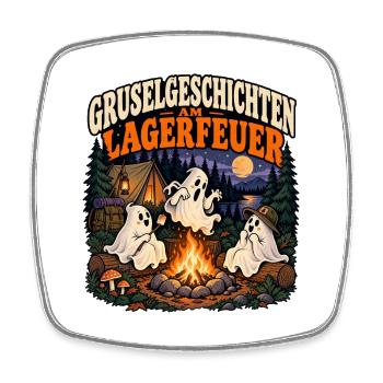 Gruselgeschichten am Lagerfeuer - Viereckiger Kühlschrankmagnet - Weiß - Vorne