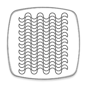 Wellenmuster - Viereckiger Kühlschrankmagnet - Weiß - Vorne