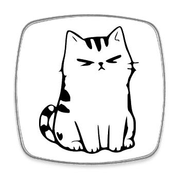 Lustige Katze Minimalistisches Katzen Geschenk  - Viereckiger Kühlschrankmagnet - Weiß - Vorne