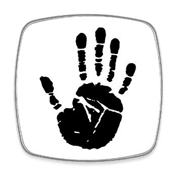 hand - Viereckiger Kühlschrankmagnet - Weiß - Vorne