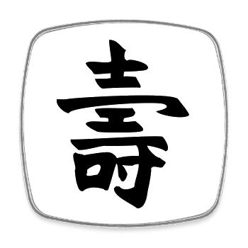 Langes Leben - Kanji - Viereckiger Kühlschrankmagnet - Weiß - Vorne
