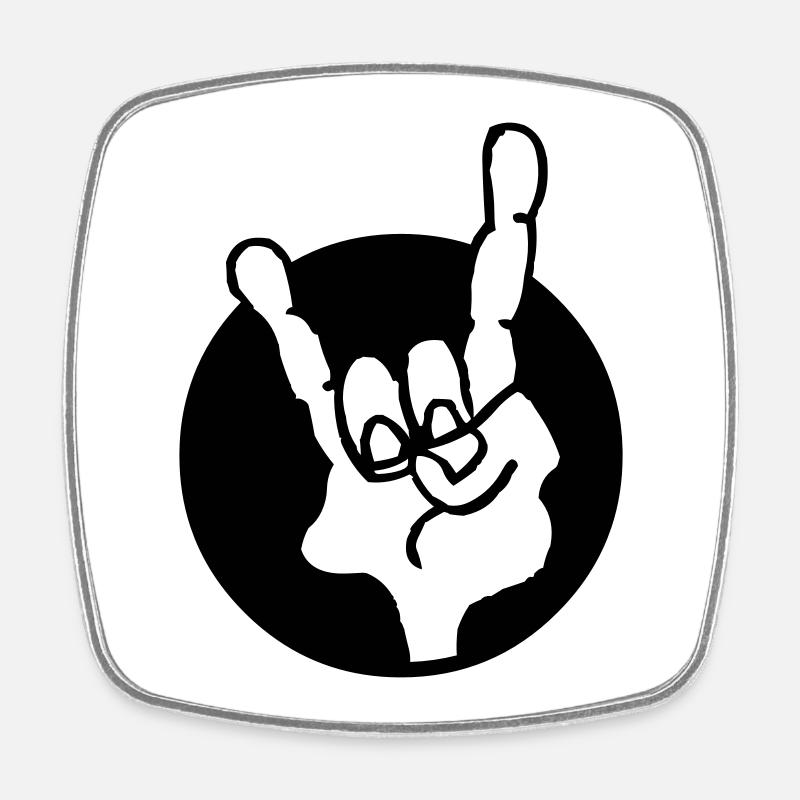 Hand rock - Magnet carré - blanc