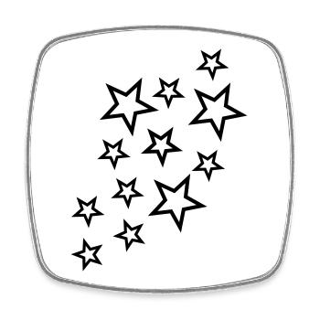 sterne und sternchen - Viereckiger Kühlschrankmagnet - Weiß - Vorne