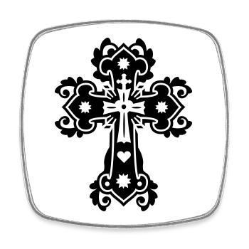 gothic kreuz - Square fridge magnet - white - Front
