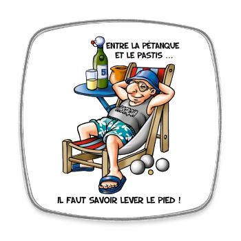 between bowls - Square fridge magnet - white - Front