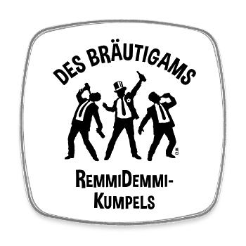 Des Bräutigams Remmidemmi-Kumpels (JGA Team / B) - Viereckiger Kühlschrankmagnet - Weiß - Vorne