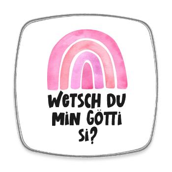 Götti fragen Patenonkel fragen Schweiz Lichtenstei - Viereckiger Kühlschrankmagnet - Weiß - Vorne