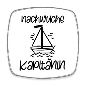 Kleine Kapitänin Nachwuchs Kapitän Boot Segeln - Viereckiger Kühlschrankmagnet - Weiß - Vorne