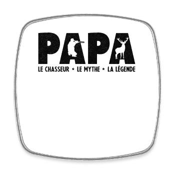 Papa Le Chasseur L'homme Le Mythe La Légende - Magnet carré - blanc - Devant