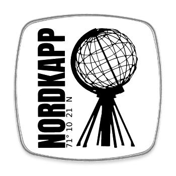 Nordkapp # Nordkap # North Cape - Viereckiger Kühlschrankmagnet - Weiß - Vorne